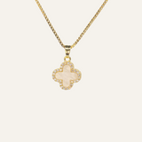 Collier trèfle Black and white